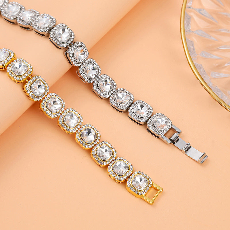 Wholesale Fashion Square Rock Candy Chain 12mm Bracelet